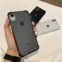 全包透明苹果12/11proMAX手机壳透黑xr硅胶软壳7/8plus防摔xs气囊