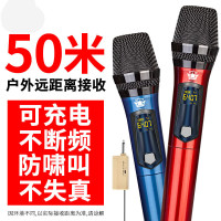 无线话筒一拖二u段调频音响功放Ktv通用家用唱歌金属可充电麦克风