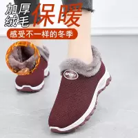 女运动棉鞋懒人一脚蹬老人老太太女鞋加绒保暖老北京布鞋妈妈棉鞋
