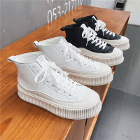 春季高帮鞋男韩版潮流鞋子男青年百搭厚底增高学生白色男板鞋