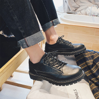 2020新款皮鞋男韩版潮流网红配西装鞋子男青少年英伦黑色大头潮鞋