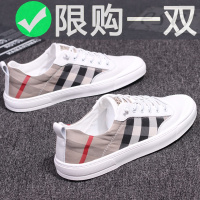 男士网红潮流鞋2021新款超火男鞋懒人一脚蹬布鞋低帮休闲帆布板鞋