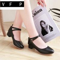 。韩版表演黑色皮鞋女童鞋钢琴演奏公主大童高跟鞋演出礼服鞋+