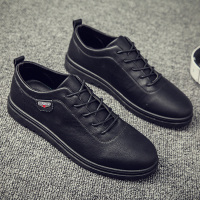 2021春季新款男士社会小皮鞋男休闲低帮板鞋百搭学生皮鞋黑色潮鞋