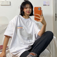 复古港风短袖t恤女宽松韩版ins潮网红超火bf慵懒风蹦迪chic上衣服