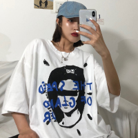 港风oversizet短袖t恤女宽松韩版ins潮原宿bf慵懒风怪味上衣体桖