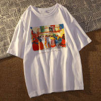 日系古着感纯棉短袖t恤女2021宽松韩版ins原宿风chic港味半袖上衣