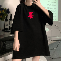 欧美高街hiphop小熊短袖t恤女宽松韩版ins原宿风chic港味半袖上衣