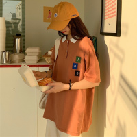 2020新款夏季日系polo衫短袖t恤女ins潮宽松韩版学生原宿百搭上衣