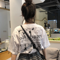2020日系古着短袖t恤女ins潮港风宽松韩版纯棉女装学生夏季上衣服