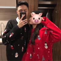 温柔日系毛衣女厚2020新款红色圣诞节情侣装百搭慵懒风外穿ins潮