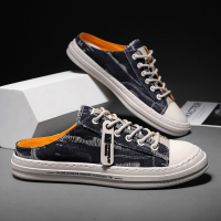 懒人鞋半拖男夏季新款韩版潮流一脚蹬休闲鞋子男无后跟学生帆布鞋