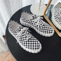 夏天格子帆布鞋男ins潮流百搭鞋子文艺风透气学生韩版薄款男板鞋