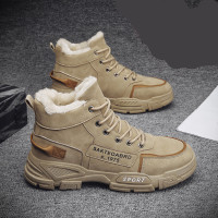 雪地靴男冬季新款时尚加绒加厚保暖棉鞋高帮大黄马丁潮鞋