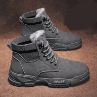 马丁靴男冬季加绒保暖户外工装东北雪地靴男士防寒大棉鞋