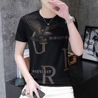 男士短袖T恤夏季2021新款休闲潮流体恤青年男装上衣潮牌冰丝半袖夏天穿的