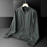 2021新款冰丝外套男春夏季上衣超薄款防晒衣透气大码单层立领夹克夏天穿的