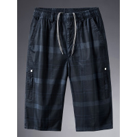 夏季中年男士七分裤休闲中裤宽松大码中老年人短裤纯棉爸爸夏装薄夏天穿的