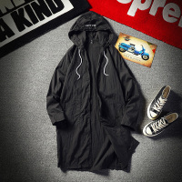 中长款防晒衣服男夏季超薄透气速干风衣连帽防紫外线日系宽松外套夏天穿的