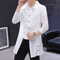 夏装轻薄款风衣外套男士韩版潮流中长款防晒衣服男装户外超薄夹克夏天穿的