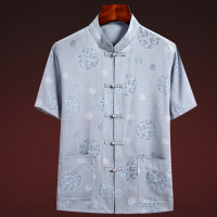 唐装男中老年人复古风亚麻爸爸夏装棉麻爷爷父亲节休闲衣服套装夏天穿的