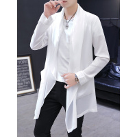 夏季外套男士风衣中长款超薄冰丝防晒衣服男装披风户外休闲上衣潮夏天穿的