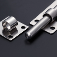 加大号大门不锈钢防盗插销 加厚左右门销 明装门栓挂锁门闩 11芯 8寸[杆子粗11MM]