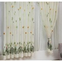 出租房简易窗帘成品隔帘短帘半帘遮尘防尘盖家具布料特价清仓 米白色 自由飞翔 1米宽*2.25米高扣环式