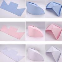 护士帽女白色圆帽优质蓝色护士长医师卫校实习医生粉色燕尾帽子冒 白色薄 均码