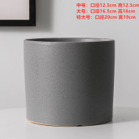 圆形花盆室内陶瓷创意特大号中国风绿萝绿植客厅桌面花盆 亚光灰色(送塑料托盘) 中