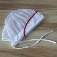 厨房做饭防油烟工作帽餐饮食堂卫生帽烘培师傅帽子厨师帽 白红条 (网帽) 可调节