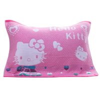 清仓特价三层纱布家用纯棉枕巾一对装全棉柔软情侣学生四季 1条装KT猫枕巾粉色