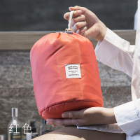 圆筒式大容量旅行洗漱包 旅游女士化妆包 韩国大容量化妆袋 红色