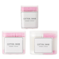 900支棉签棉棒棉花螺旋掏耳朵棉球卸妆批发脂木棒化妆用双头 3盒[100支粉色+200支粉色+300支粉白混装]
