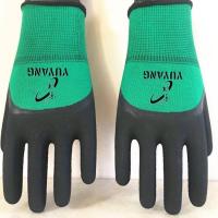 宇洋兴达发泡劳保手套防护塑胶浸胶耐磨橡胶半挂柔软加厚透气 加强耐磨发泡王 绿纱黑6双 L