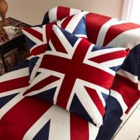 美英天鹅绒抱枕靠垫带芯米字旗英伦复古沙发方枕靠垫特价 米字旗抱枕(含芯) 45x45cm单面米(星)字