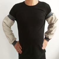 翔益牛皮电焊套袖 防烫耐高温焊工护袖夏季防阻燃防飞溅护臂 灰色两头松紧口套袖