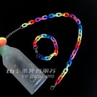 【杀死玛丽苏】吸晴单品彩虹色亚克力手链土酷女孩choker项圈 彩虹手链