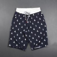 冷感凉感!科技面料!!高端夏季时尚宽松短裤五分沙滩裤男裤 藏黑(帆船白腰) M(建议腰围2.1-2.6尺)