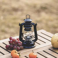 煤油灯小复古老式怀旧手提露营灯野营营地帐篷灯装饰老油灯 小号黑色老马灯含拉环21cm 小号尺寸偏小