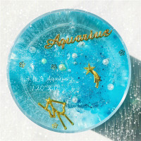 史莱姆十二星座水晶泥彩泥解压玩具橡皮泥网红泥 水瓶座140ml浅蓝