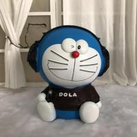 叮当猫假书盒子存钱创意储蓄罐儿童礼物储钱罐机器猫摆件卡通 中号耳机叮当
