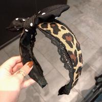 韩国东大门新品蕾丝豹纹黑白点蝴蝶小结发箍时尚百搭网红发卡 图片色单个