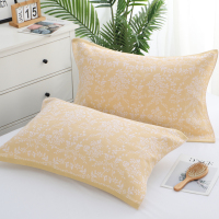 枕巾纯棉三层纱布一对装特价全棉单人高档欧式防滑落冬季 卡其色 和风 土色一对