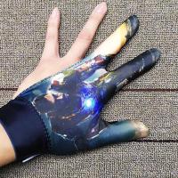 台球三指手套 露指透气左手舒适手套防滑台球用品 钢铁侠款