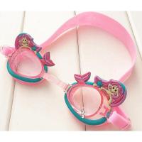 新品儿童泳镜卡通游泳眼镜潜水米妮奇宝男女童公主防水雾装备 粉色美人鱼