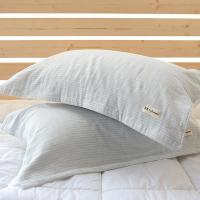 日式枕巾纯棉纱布加厚加大特价柔软全棉情侣亲肤枕头巾一对装 米白色 枕巾