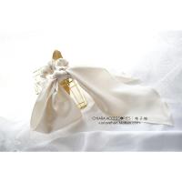 欧美发饰ins复古温暖系大蝴蝶结发圈仿真丝飘带发绳发带头饰 牛乳色