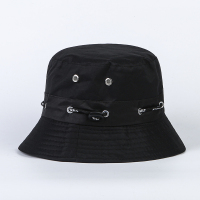 小帽檐网红渔夫帽女春夏清新韩版百搭可爱学生日系盆帽遮阳帽子潮 A-474黑色 56-60cm