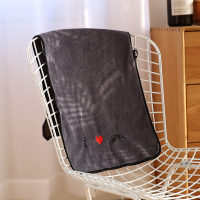 家用浴巾男女网红成人毛巾比全棉纯棉吸水不掉毛儿童速干裹巾大号 爱心款毛巾深灰 35x37cm